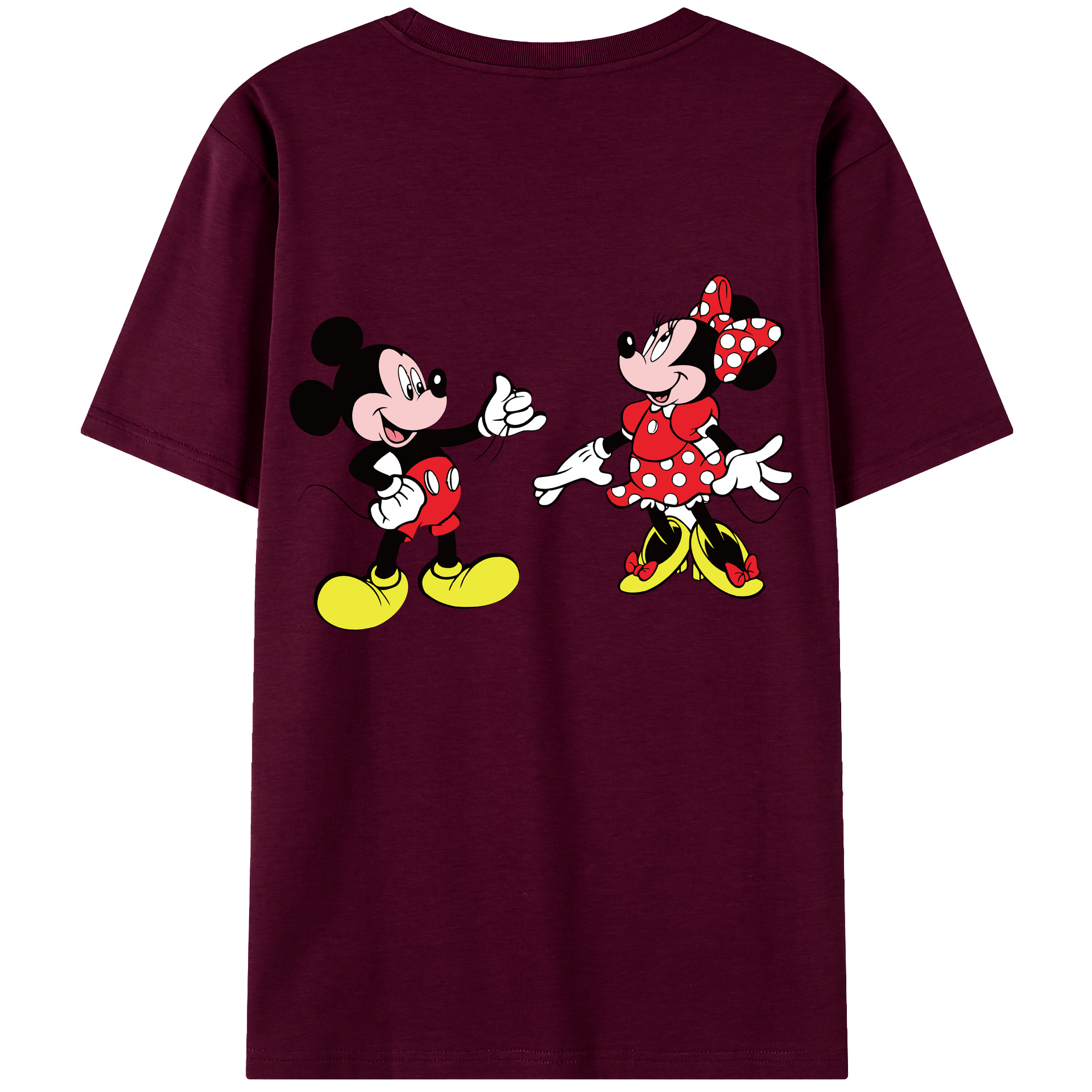 （画像用） ミッキーマウス Mickey Mouse レディース半袖Tシャツ(バックプリント)